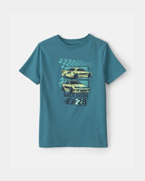 boys race car graphic tee - blue