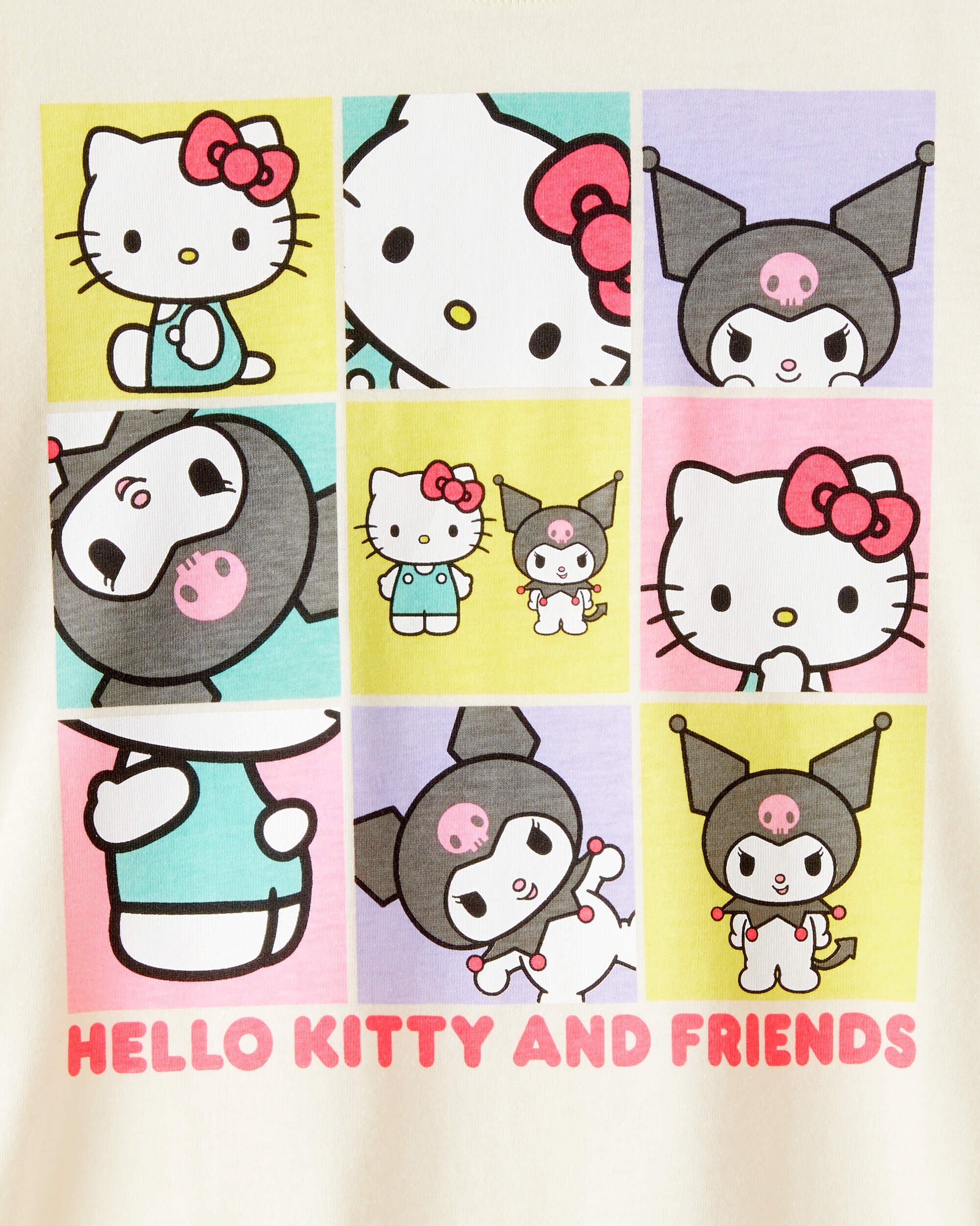 Kid Hello Kitty Kuromi Ruched Short-Sleeve Graphic Tee - Cream