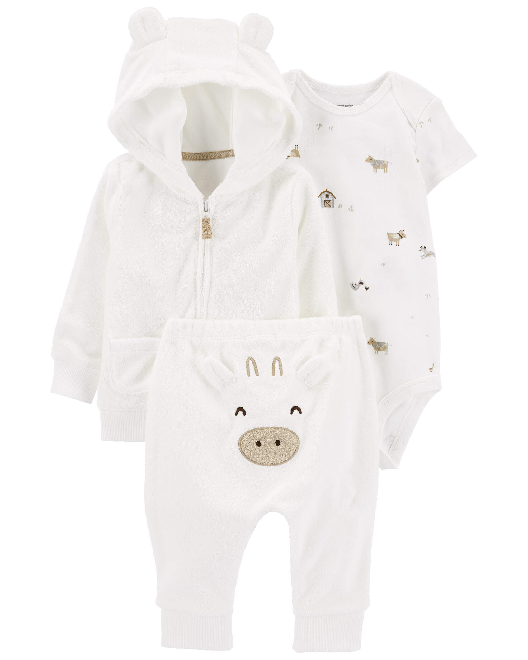 Baby 3-Piece Terry Little Cardigan Set 