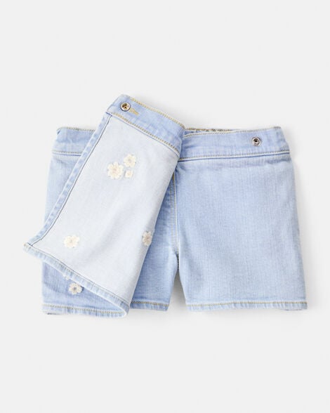 Product image 5 of Toddler Girl Embroidered Denim Skort - Blue