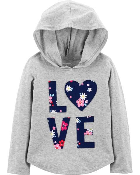 Carters Girls Full of Love Tee Gray 6m