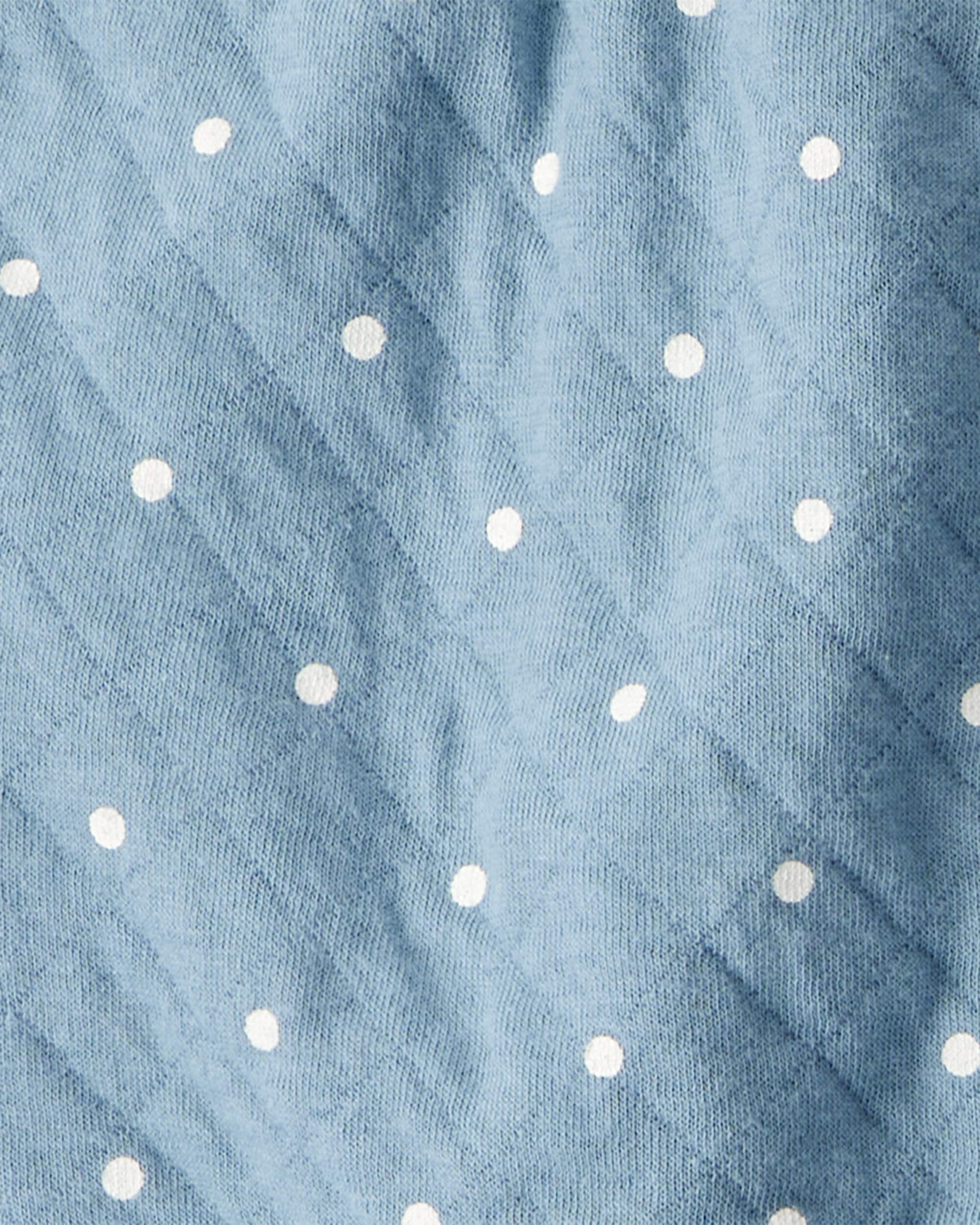 Baby 3-Piece Polka Dot Quilted Little Vest Set - Blue/Ivory