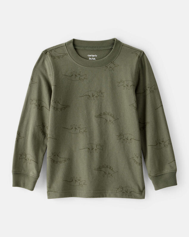 Product image 1 of Toddler Boy Dinosaur Print Long-Sleeve Tee - Green