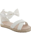 White - Kid Espadrille Sandals, Selected