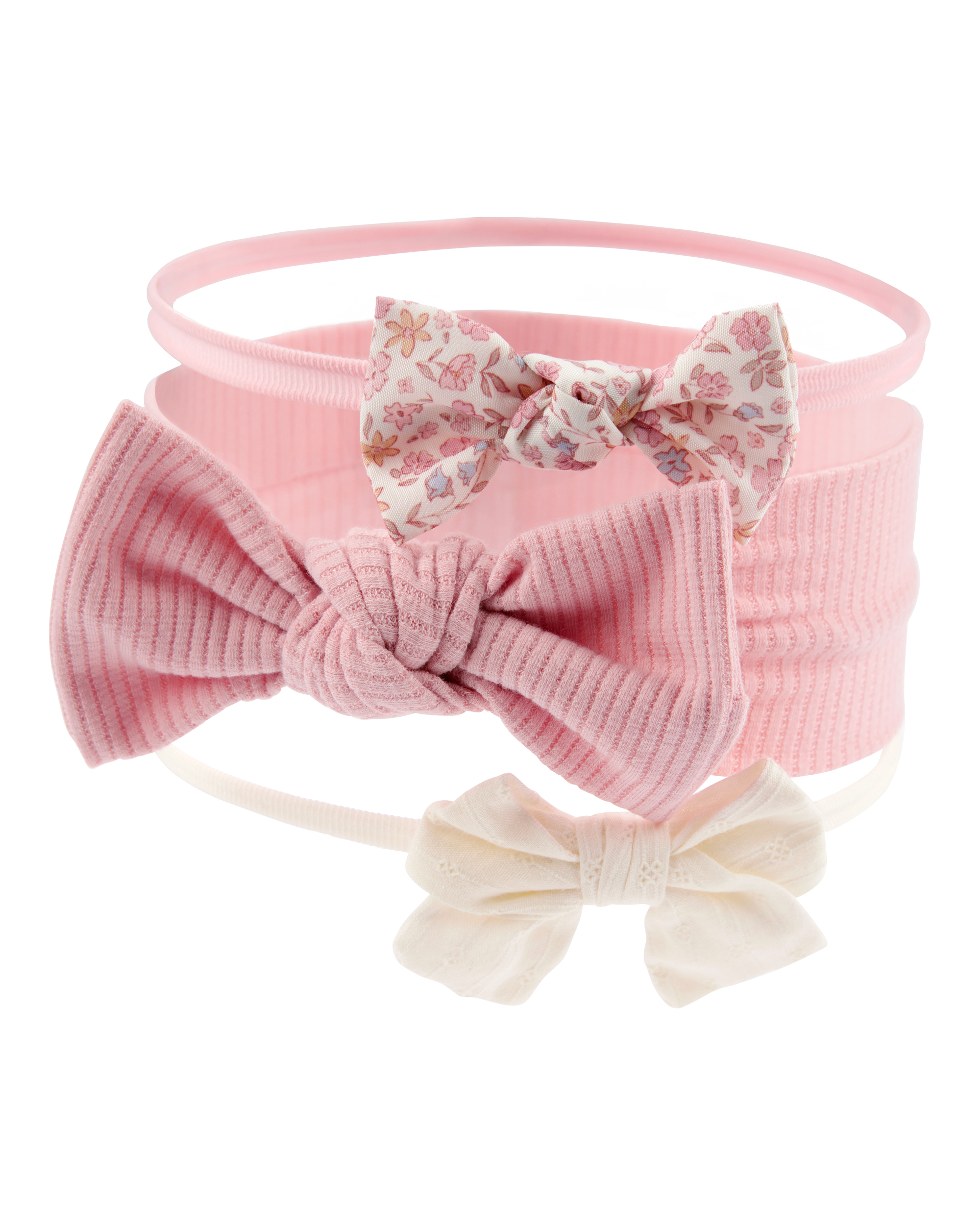 Baby Girl 3-Pack Bow Headwraps - Pink