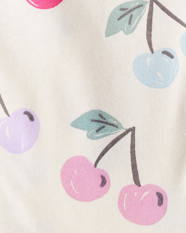 Product image 2 of Baby Girl Cherry Print Short-Sleeve Peplum Top - White