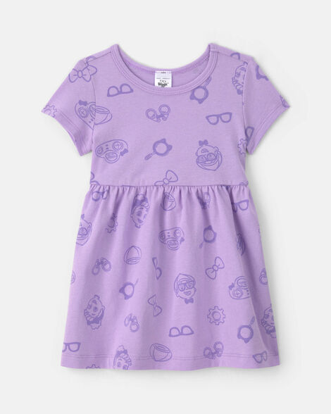 baby girl blippi short-sleeve dress - purple