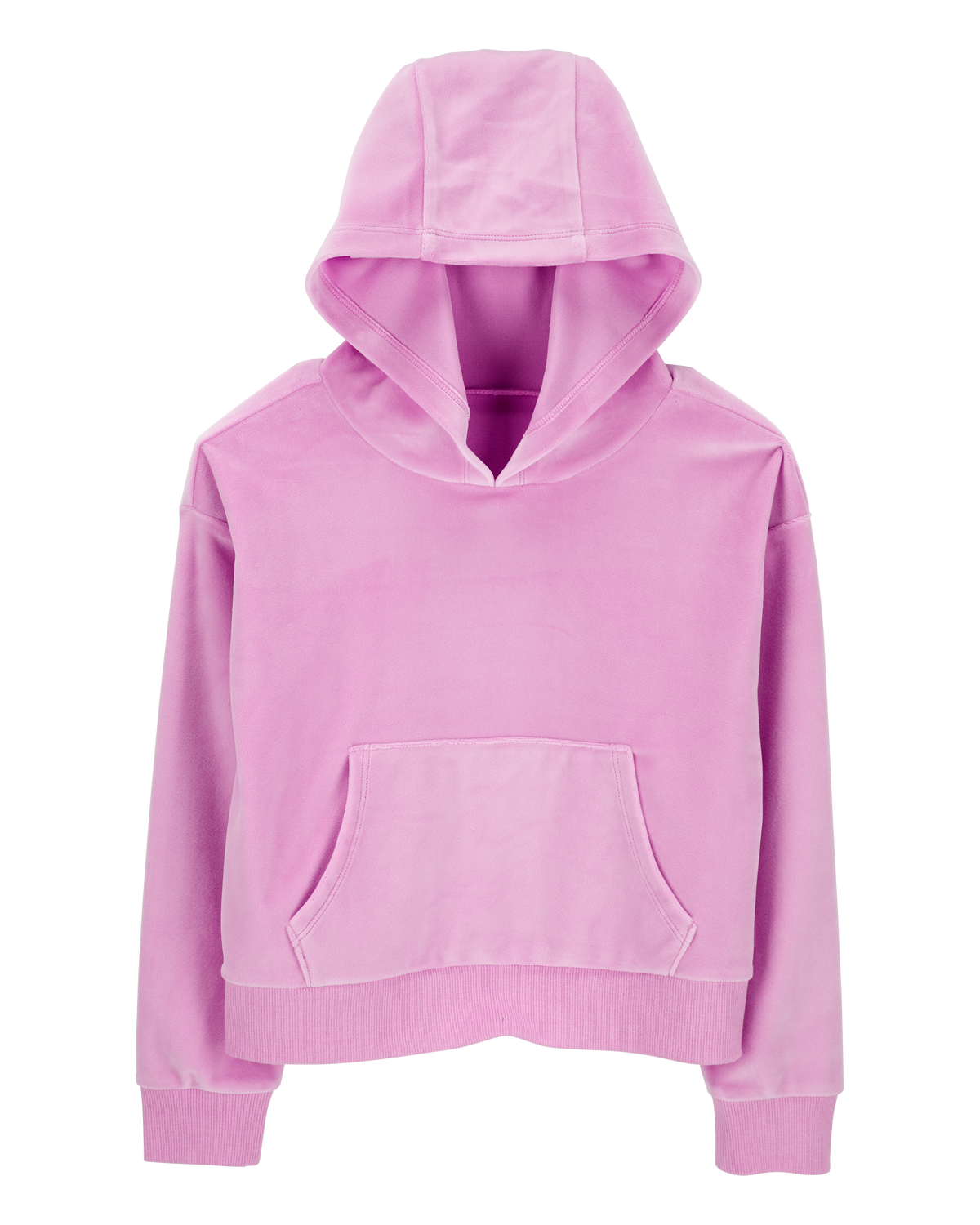 Kid Cropped Velour Hoodie