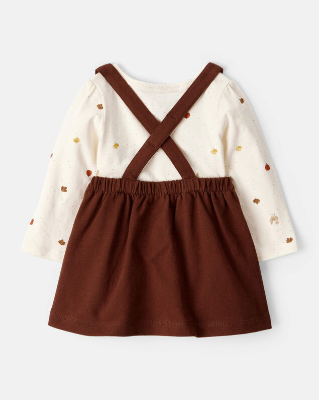Product image 2 of Baby Girl 3-Piece Thanksgiving Print Dress Set - White/Brown