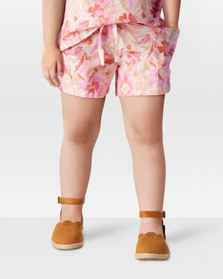 Product image 2 of Toddler Floral Print Drawstring Shorts - Pink
