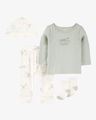 Product image 1 of Baby 4-Piece Alligator Outfit Set - Green