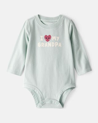 Baby Girl Daddy's Valentine Long-Sleeve Graphic Bodysuit - Cream