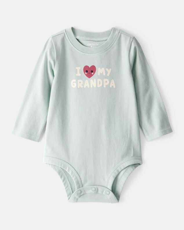 Product image 1 of Baby Girl Cotton Long-Sleeve Graphic Bodysuit - Blue