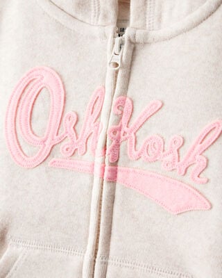 Product image 2 of Baby OshKosh Fleece Logo Zip Jacket - Oatmeal