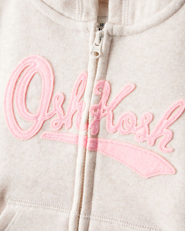 Product image 2 of Baby OshKosh Fleece Logo Zip Jacket - Oatmeal