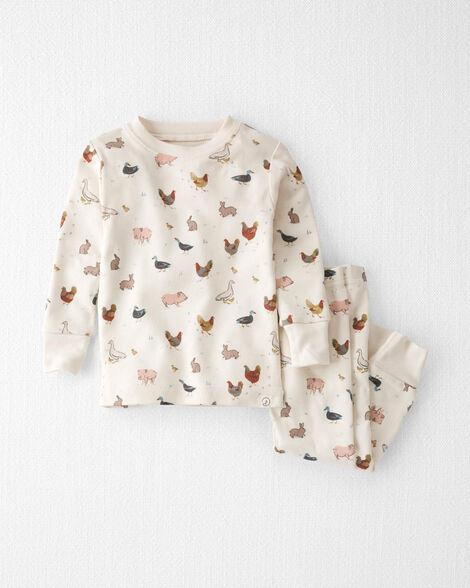 Baby Organic Cotton Pajamas in Farm Friends