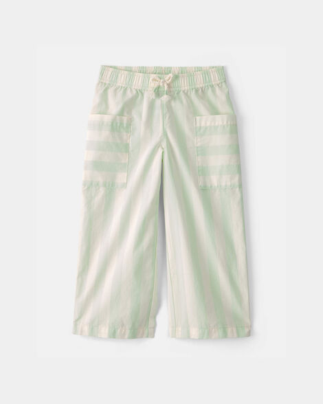 toddler girl striped pants - green/ivory