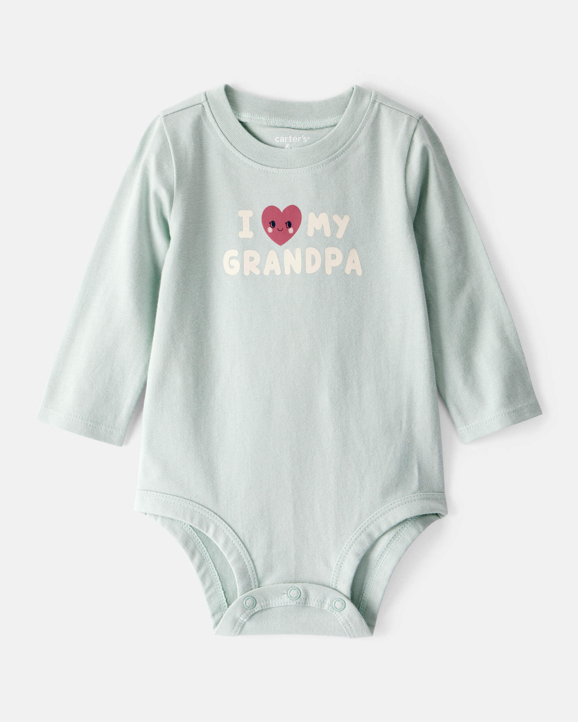 Baby Girl Cotton Long-Sleeve Graphic Bodysuit - Blue