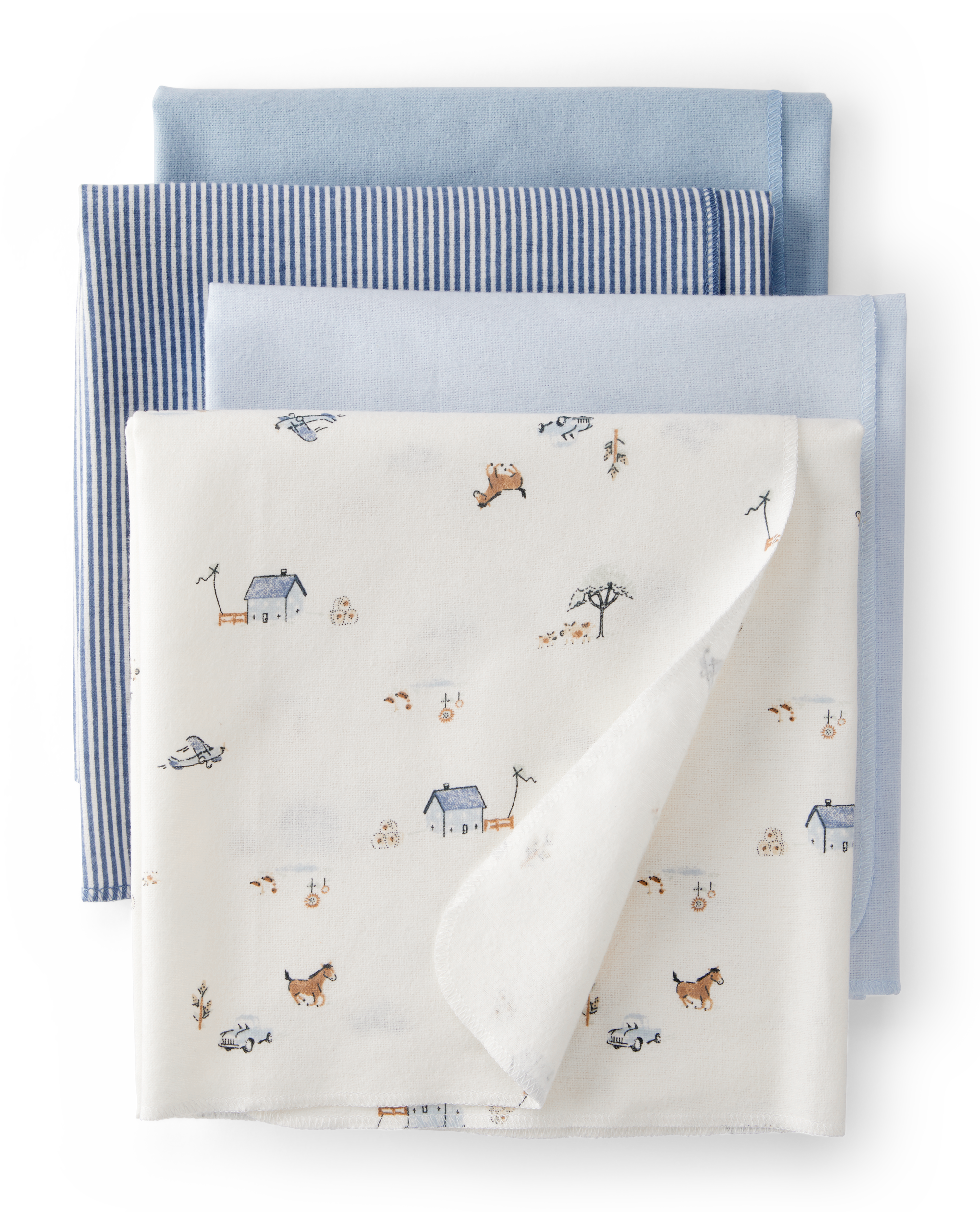 Baby 4-Pack Receiving Blankets - Blue