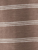 Koala Brown, Sweet Cream - Baby Striped Romper Made with Organic Cotton, Selected