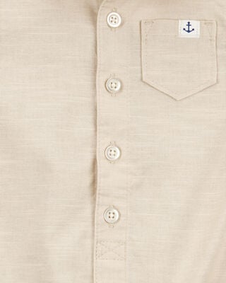 Product image 2 of Baby Button-Front Romper- Tan