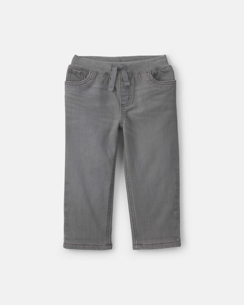 OshKosh B'gosh Toddler Boy Fleece-Lined Pull-On Denim Jeans - Light Wash 12M Light Wash