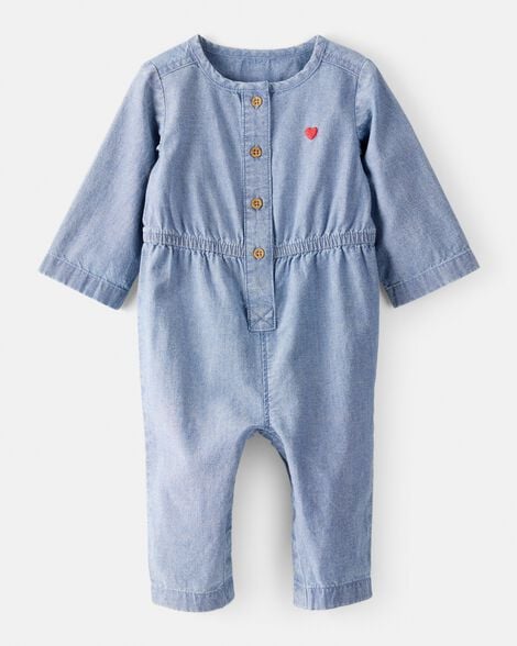 Chambray Rompers