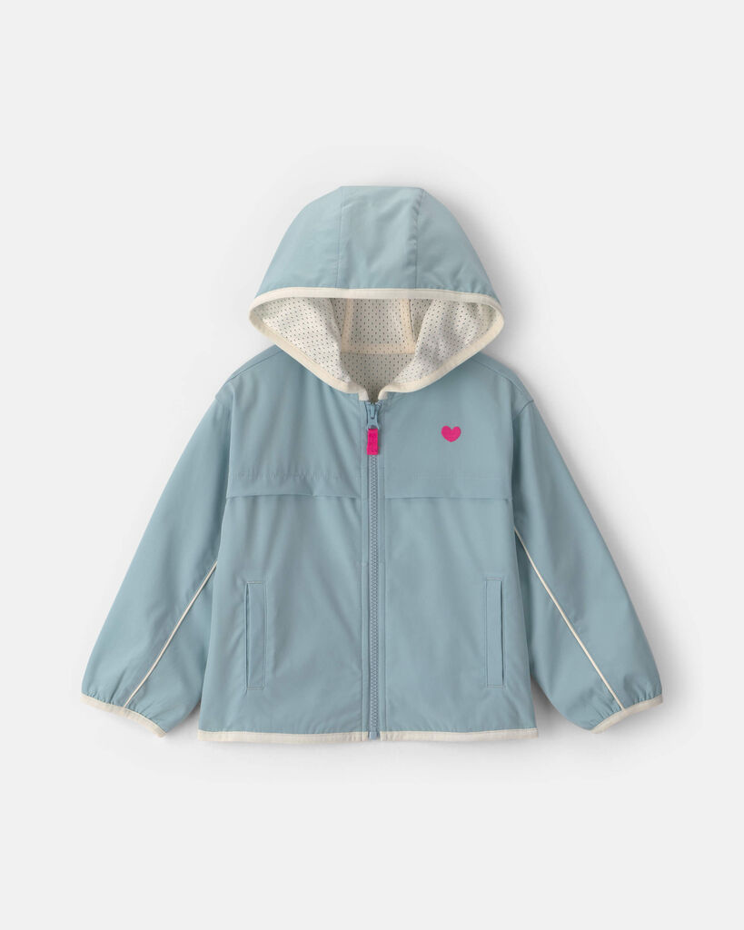 Carter's toddler girl heart zip-up hoodie 12M Aqua