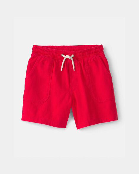 boys twill shorts - red