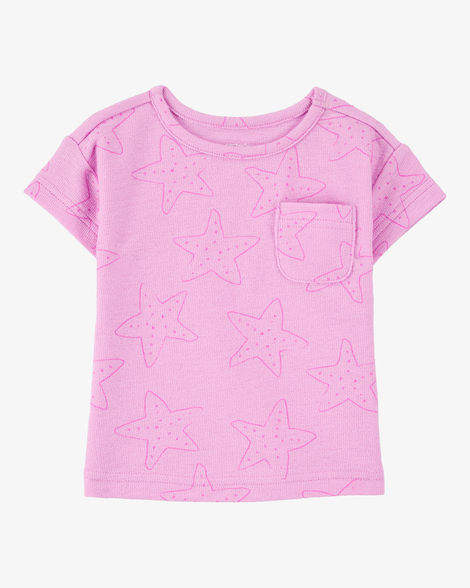 baby girl short-sleeve pocket tee - pink