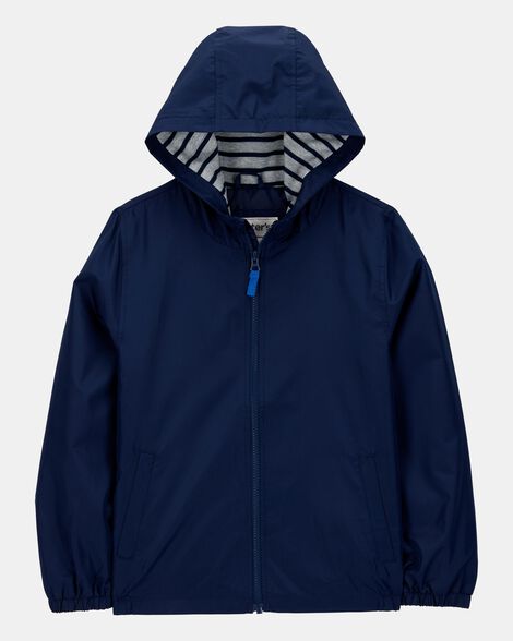 boys solid windbreaker jacket - navy