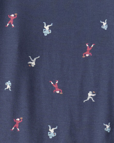 Product image 3 of Boys Football Print PurelySoft Long-Sleeve 2-Piece Pajamas - Navy Blue