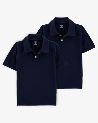 Product image 1 of Kid 2-Pack Pique Uniform Polo Shirts - Navy