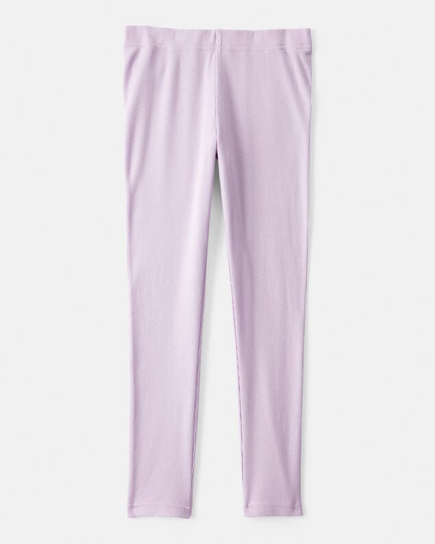 Product image 2 of Girls 100% Cotton Pull-On Stretch Leggings - Purple