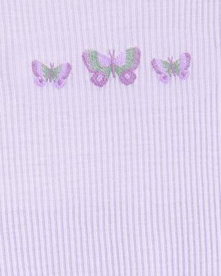 Product image 2 of Kid Butterfly Loose Fit 2-Piece Pajamas - Purple