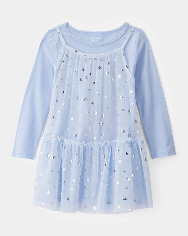 Product image 1 of Toddler Girl Snowflake Princess Tulle Dress - Blue