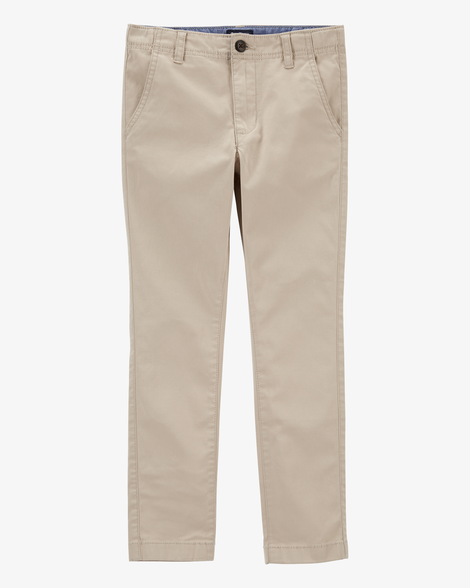 Boys Husky Fit Stretch Chino Pants - Khaki