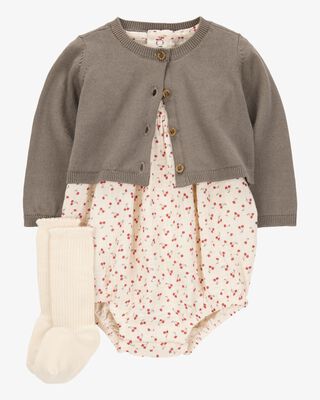 Product image 1 of Baby 3-Piece Bubble Cardigan Set