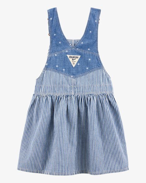  Product image 2 of Toddler Chambray Striped Jumper Dress - Blue