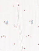 Ivory - Baby Girl Owl 2-Way Zip Cotton Sleep & Play Pajamas, Selected