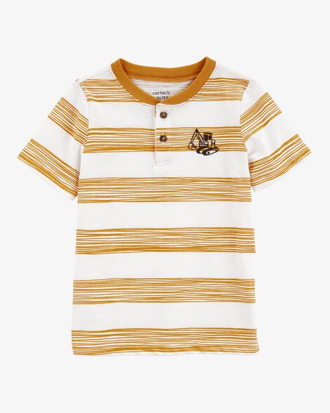  Product image 1 of Baby Construction Striped Henley Tee