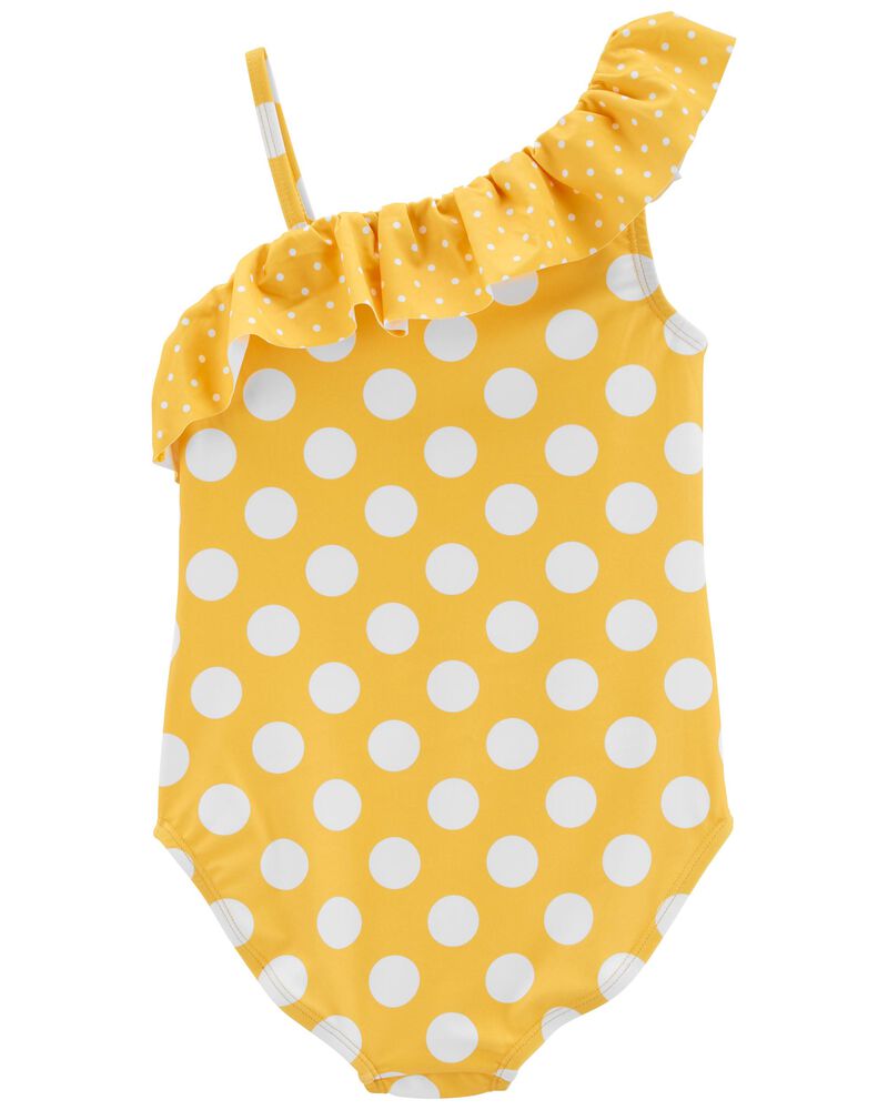 Kid Yellow Carter's Polka Dot Ruffle 1-Piece Swimsuit | carters.com