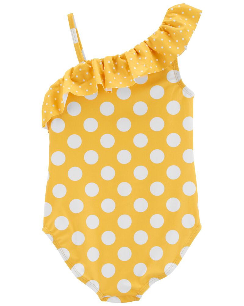 Kid Yellow Carter's Polka Dot Ruffle 1-Piece Swimsuit | carters.com Kid Yellow Carter's Polka Dot Ruffle 1-Piece Swimsuit | carters.com