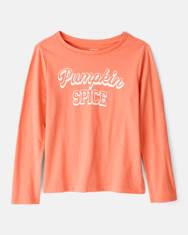 Product image 1 of Girls Pumpkin Spice Short-Sleeve Graphic Tee - Orange