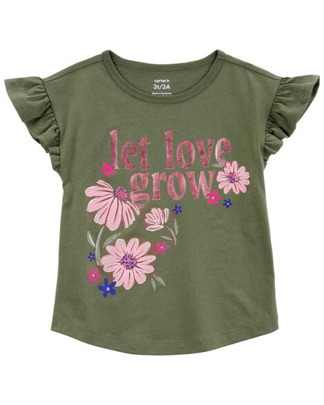 Product image 1 of Toddler Let Love Grow Floral Flutter Tee