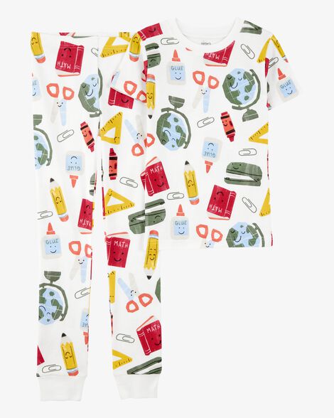  Product image 1 of Kid 2-Piece Back To School Print 100% Snug Fit Cotton Pajamas