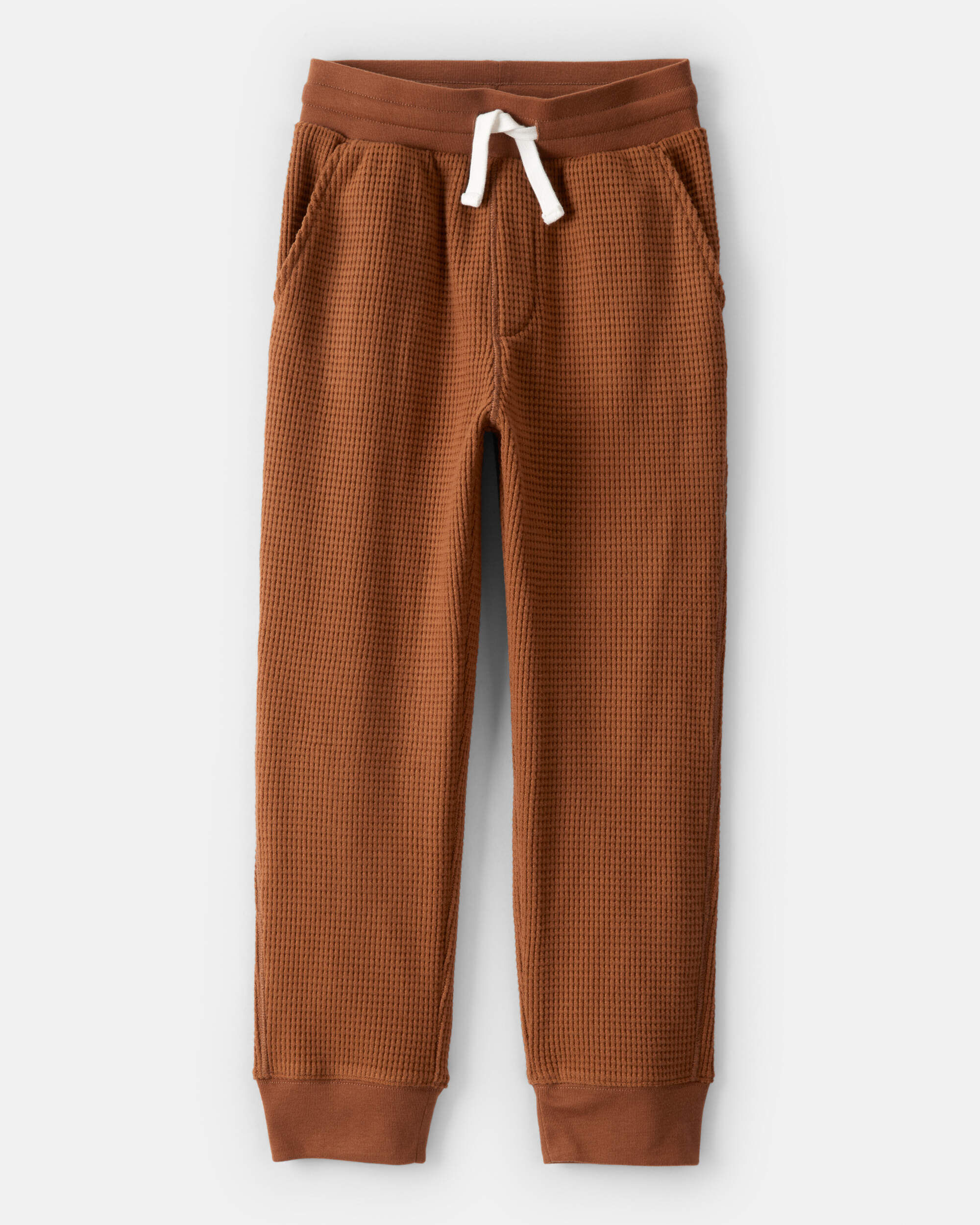 Boys Thermal Drawstring Jogger - Brown