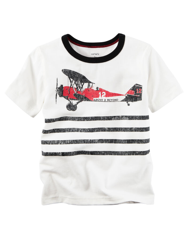 Carters Biys 4 Piece Airplane Pajama Short Set 2 T-Shirts 2 Shorts Size 12 M