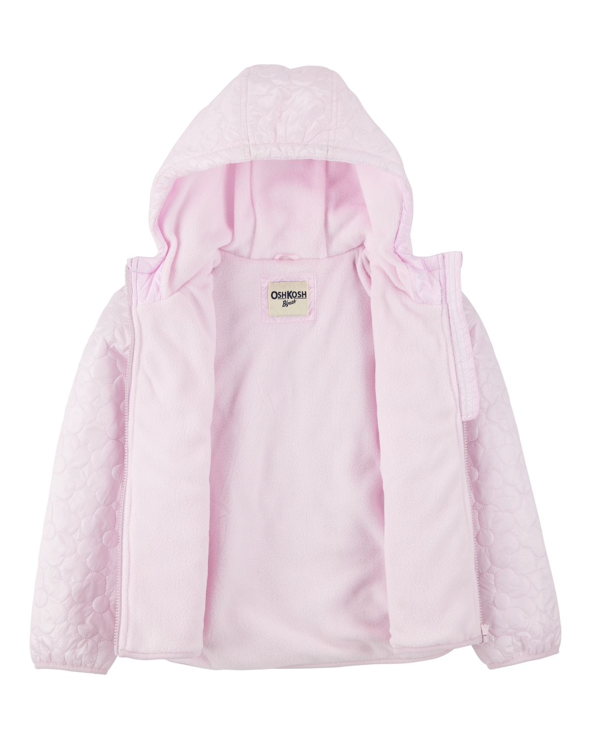 Girls Floral Quilted Midweight Jacket - Pink - OshKosh