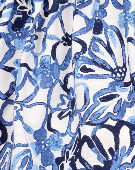  Product image 3 of Toddler Floral Linen Look-alike Pull-On Skort - Blue